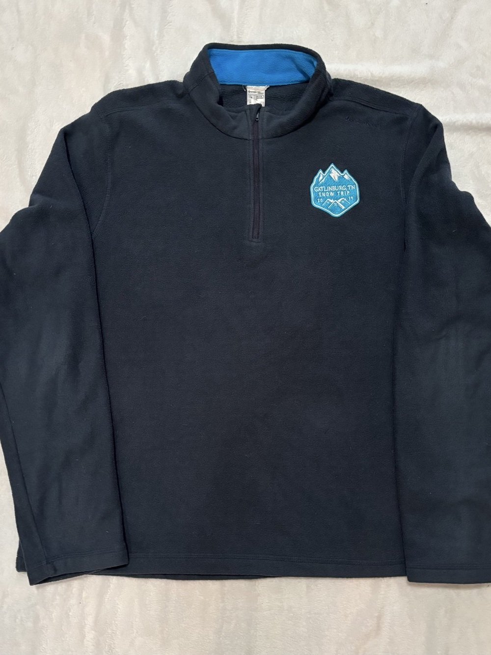 Quechua Men’s XL Navy Fleece 1/4 Zip Pullover Gatlinburg Souvenir Size L